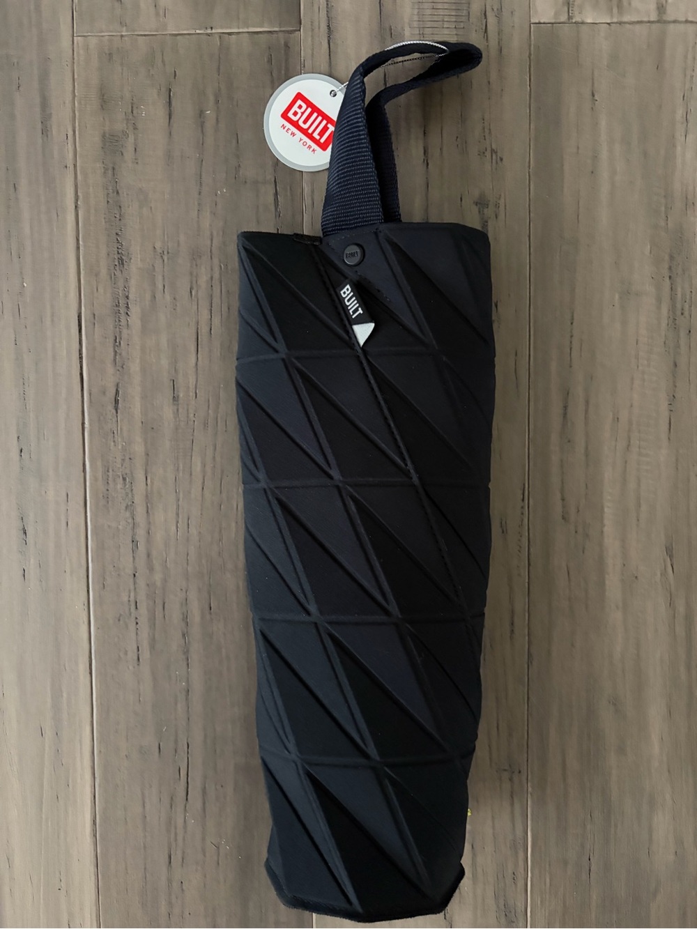 BUILT New York black geometric insulated bottle sleeve / wine gift bag